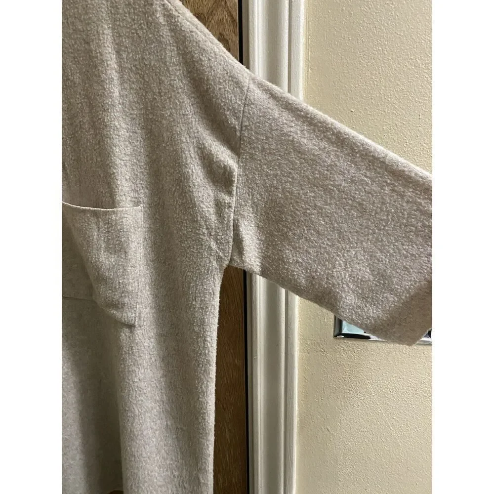 ZARA TRAFALUC HIGH LOW SWEATER SHORT SLEEVE OVERSIZED WOMENS SIZE SMALL BEIGE - Picture 6 of 10